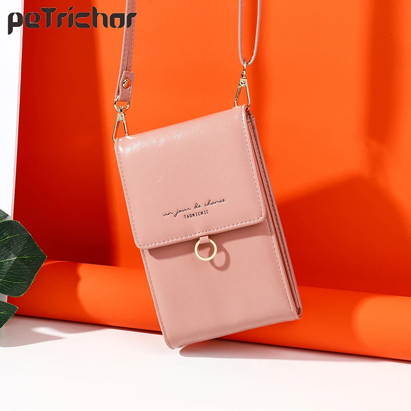 النساء الفاخرة الهاتف حقيبة ساعي جلدية البسيطة الصيف حقائب كتف السيدات محفظة للعملة Crossbody حقيبة الأزياء العلامة التجارية الإناث محافظ