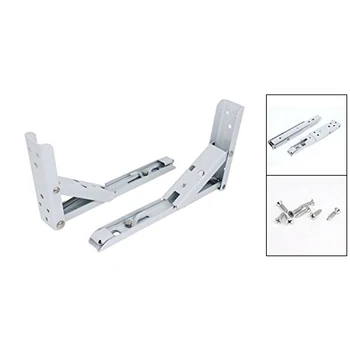 

MACH White Baked Enamel Metal Folding Wall Shelf Support Brackets 4 Pcs