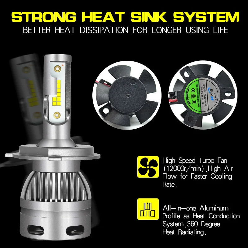 Koop 2 stks Fuxuan H7 LED Auto Koplampen 60 w 6000 k COB Auto Koplamp Bollen H1 H3 H4 H11 9005 HB3 9006 HB4 9012 Auto Styling Verlichting
