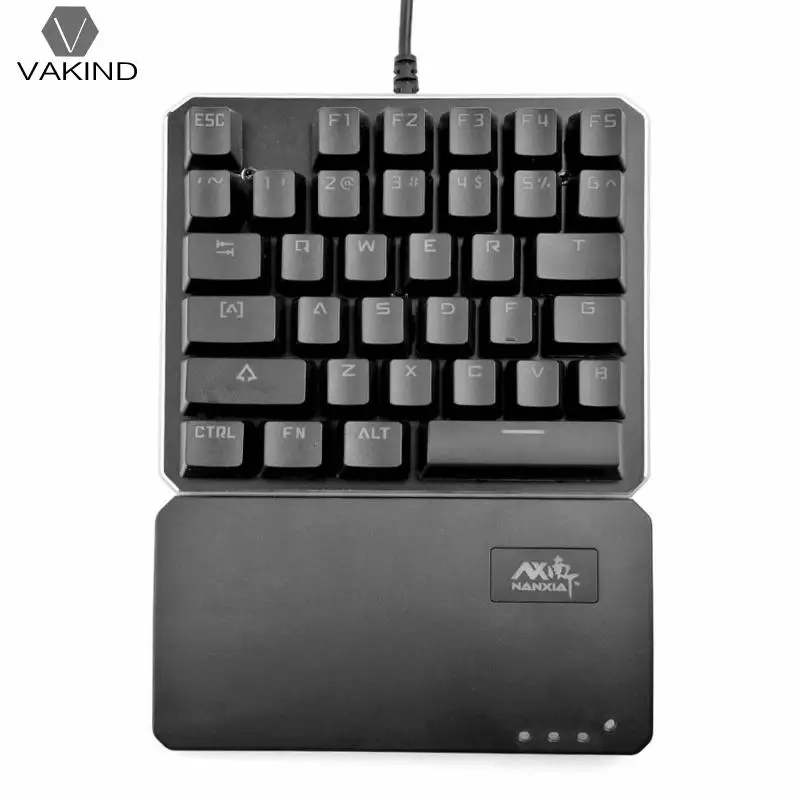 

VAKIND K6 Single Hand Mechanical Keyboard Wired 7 Color Backlight 35 Keys Keypad GAMER for lol