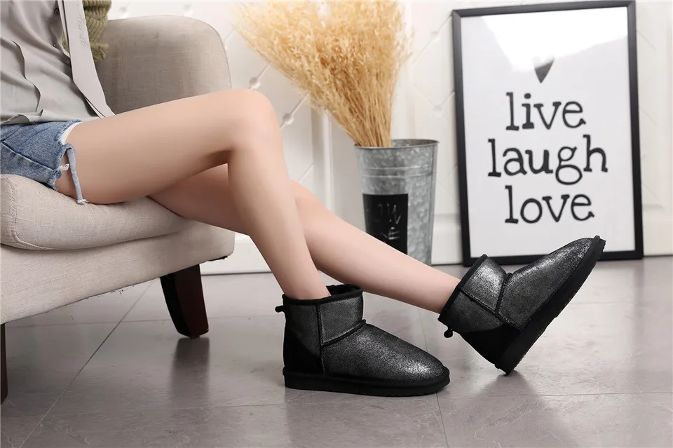 JXANG/Новые модные женские зимние ботинки; женские ботинки из натуральной кожи; теплые водонепроницаемые зимние ботинки; ботильоны;