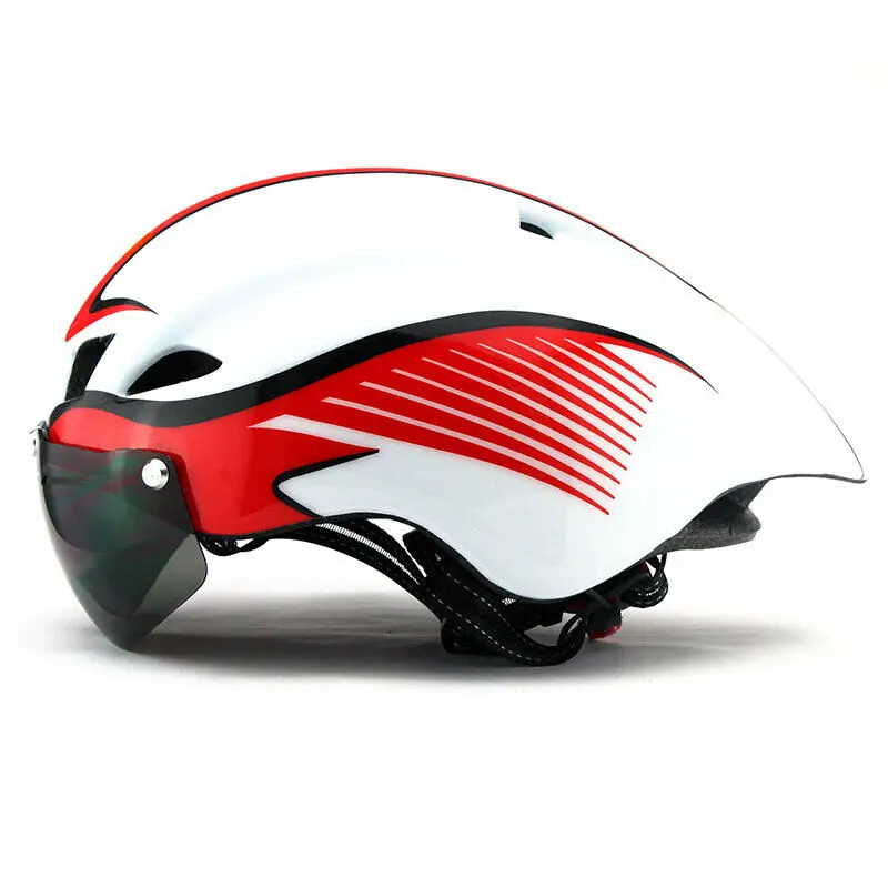 Skybulls Сверхлегкий дорожный велосипедный шлем с линзой гоночный цельно-Формованный время-пробный мужской велосипедный шлем с очками - Цвет: G
