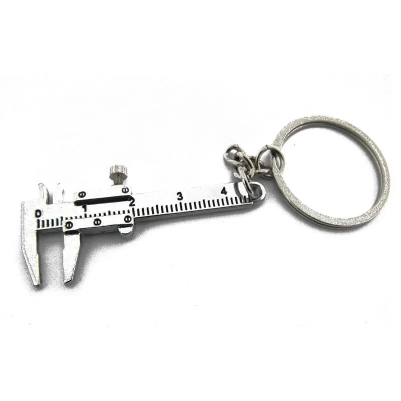 

HOT SALE New Metal Movable Vernier Caliper Ruler Model Keychain Key Chain Keyring Keyfob Tool Gift YYH# Free Shipping Vicky