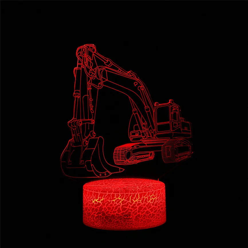 3D иллюзия Лампа 7 цветов Изменение сенсорный выключатель светодиодный USB Ночник