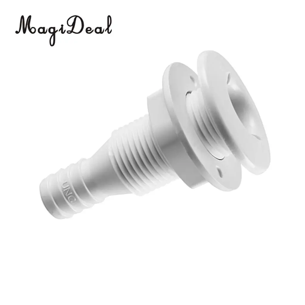 MagiDeal 1Pc Plastic Thru-Hull Bilge Pump & Aerator Hose Fitting for Marine Fishing Kayak Canoe Boats Dinghy Yacht Acce 5 Sizes