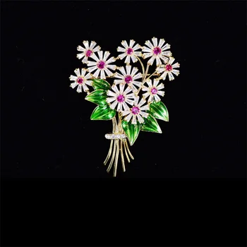 

Donia jewelry High-end fashion temperament clothing enamel flowers micro-inlaid AAA grade zircon brooch suit accessories coatpin