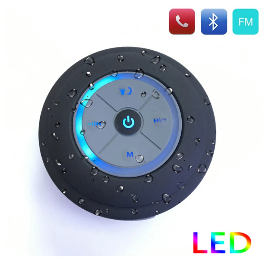Waterproof Bluetooth Wireless Speaker Handsfree Music Mic Suction Car Shower
