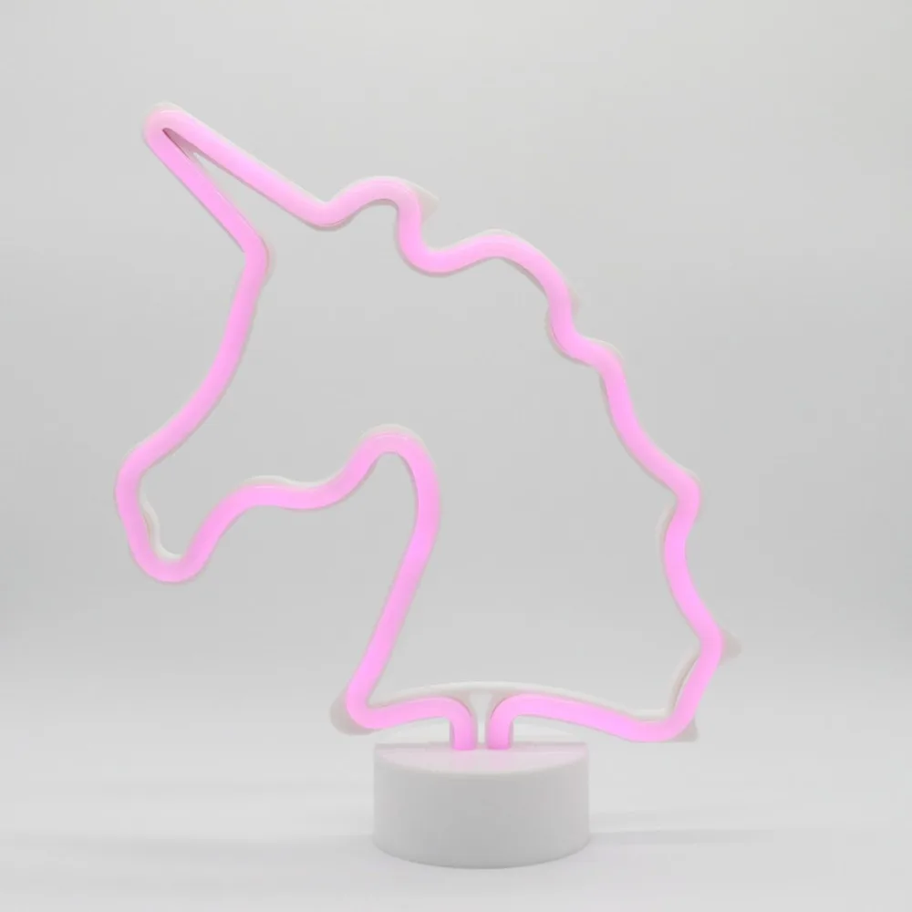 TONGER розовый ночной Светильник в форме единорога, лампа на батарейках, настенный подвесной неоновый светильник, вечерние украшения для дома, спальни, Led