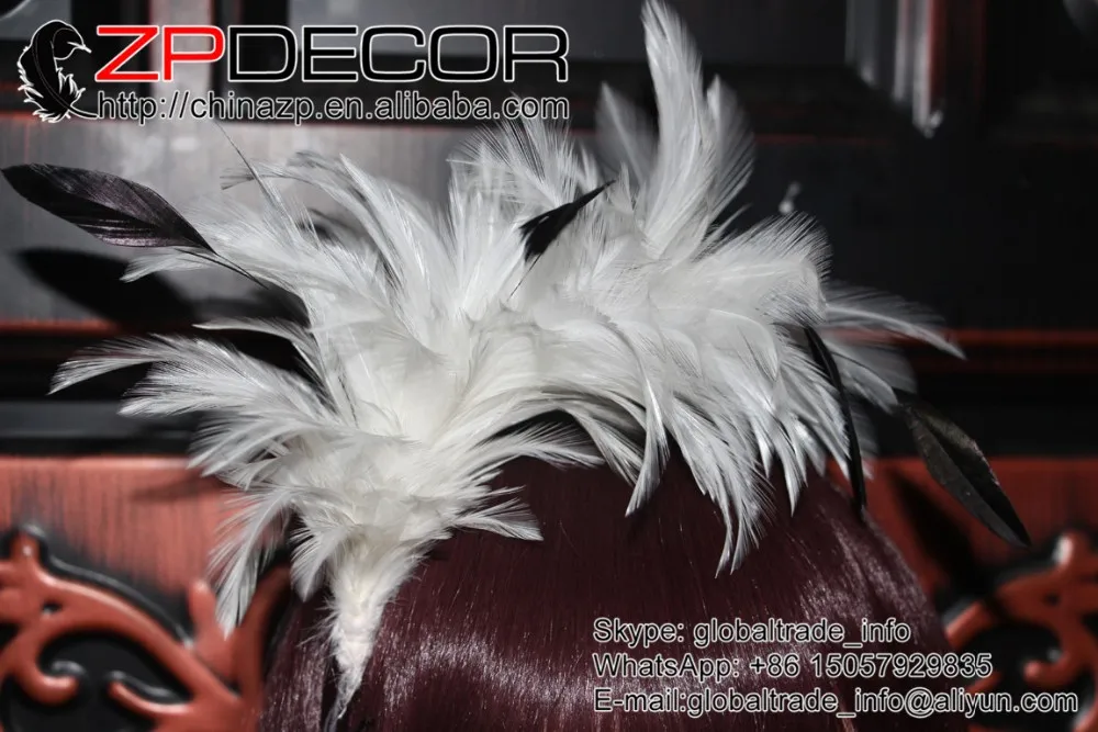2 White Stripped Hackle Spray (18)