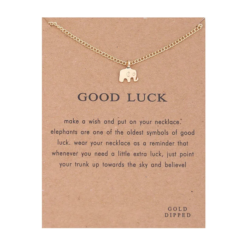 

Good Luck Alloy Elephant Gold-color Shorts Chains Clavicle Necklaces & Pendants New Fashion Jewelry For Women
