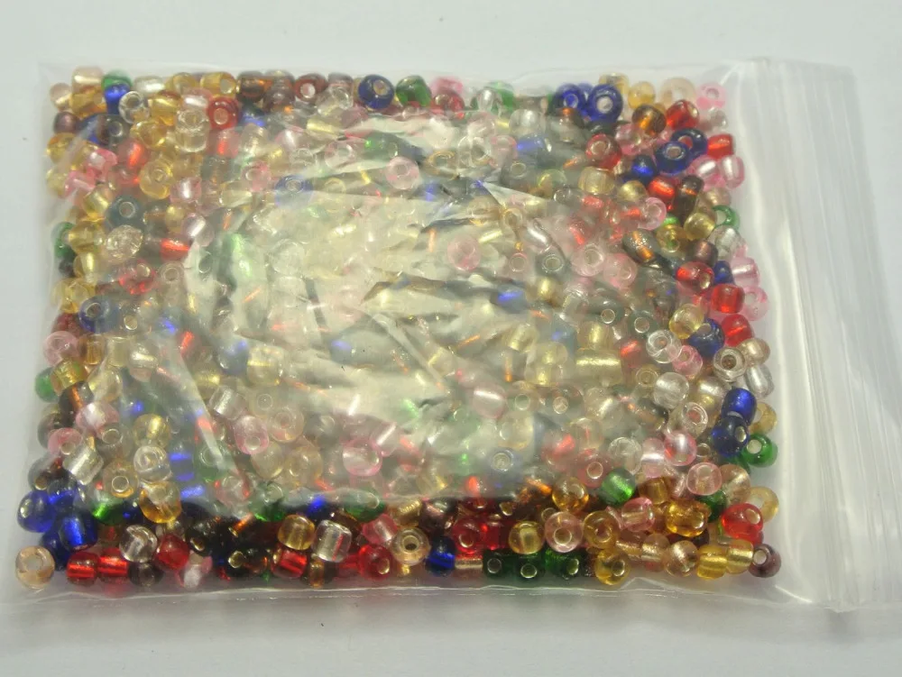 

800 Mixed Color Silver-Lined Glass Seed Beads Rondelle 4mm (6/0)