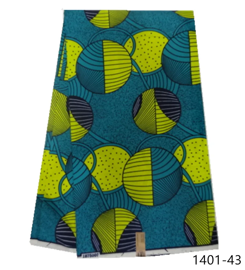 

2019 New 100% Polyester Wax Prints Fabric Africa Ankara Wax High Quality 6 yards Wax Print for Party Dress 1401-36