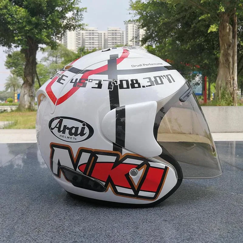 

2019 ARAI Dual Use Skull Motorcycle Helmet Capacete Casco Novelty Retro Casque Motorbike Half Face Helmet free shipping