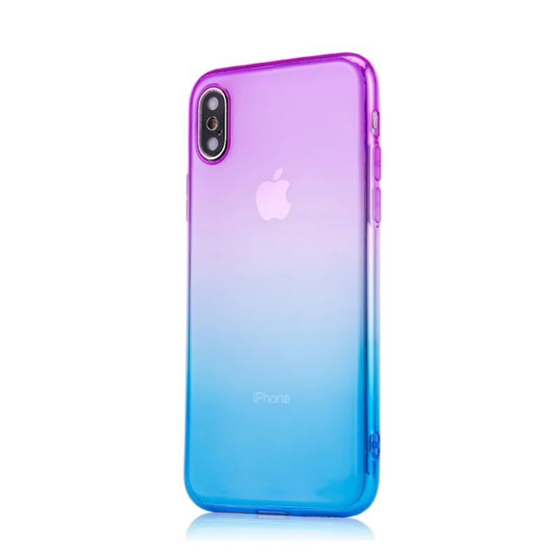 Мягкий градиента силиконовый чехол на айфон 6 6s 7 8 plus селиконовые чехлы iphone 5 5s se 6+ 7+ 8+ плюс case двойной цвет чехол для iphone x xr чехла бампер кейс афон айфона айон iphone xs max case силиконовые cover
