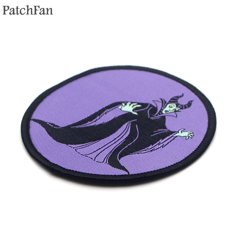 Patchfan Maleficent аппликационные заплатки Сделай Сам Утюг на para обуви джинсы мешок рубашка одежда Джерси наклейки в стиле панк вышитый значок A1853