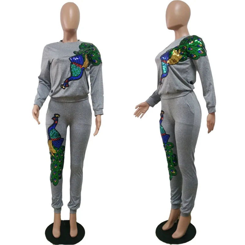 sequin peacock sweatsuit