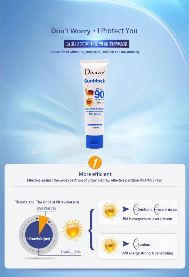 12 шт. Улитка защита от солнечных лучей SPF 90 A++ Водонепроницаемый солнцезащитный крем Защита с защитой от солнечных лучей, уход за кожей тела лосьон, масло Управление кисть для консилера