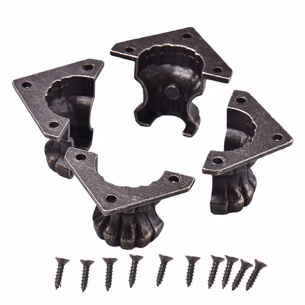 

4pcs/set Furniture Corner Brackets Jewelry Chest Wine Case Box Book Scrapbook Album Corner Protector Decor Furniture Hardware