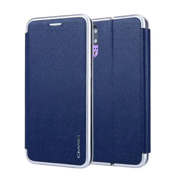 Ultra Slim Магнитный Флип кожаный чехол для Huawei P20 Бумажник Стенд кожаный чехол для Huawei P20 lite/ p20 pro полный мешок - Цвет: blue