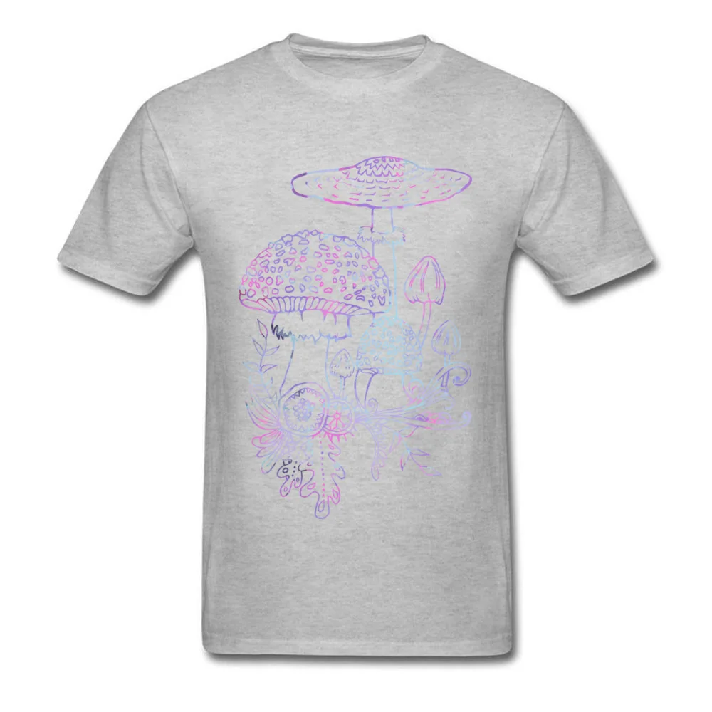 Новое поступление, Мужская футболка, черная футболка, рисунок гриба из мультфильма, мужские Уникальные уличные модные топы, персонализированные - Цвет: Серый
