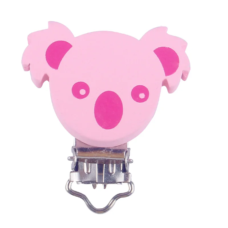 Pink Koala XCQGH 1 шт. цепочка для детской соски аксессуары мультфильм Стиль разнообразие необязательных милый ручной работы с зажимом для пустышка из бусин зажим - Цвет: Pink Koala