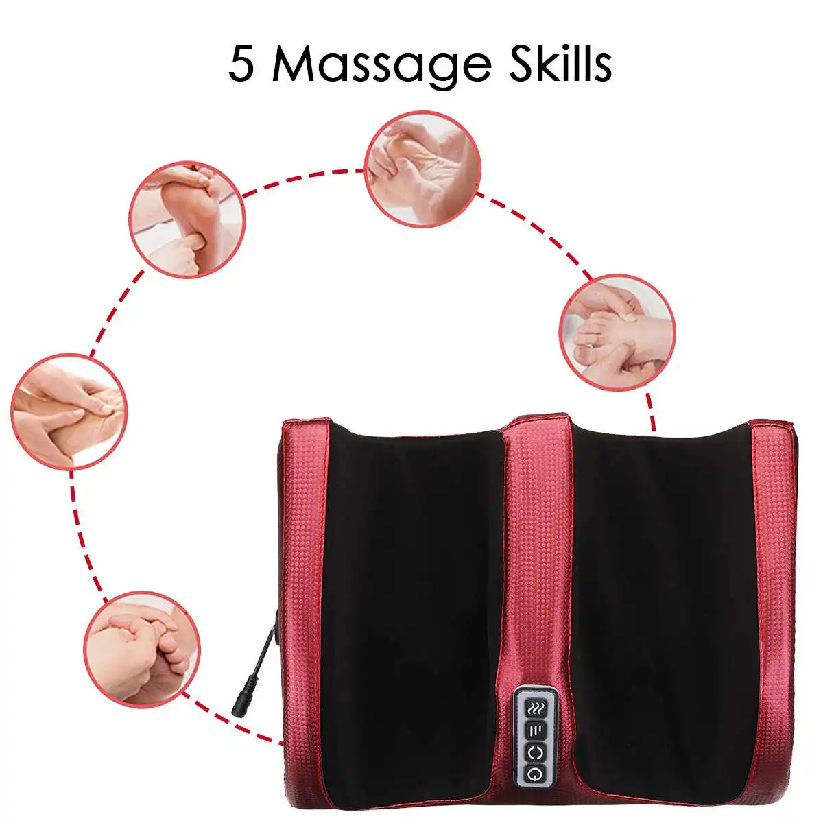 Billig Neue 6 in 1 Elektrische Fuß Massager Maschine Plantar Kalb Arm Entspannende 3 Ebenen Einstellen 38x18x27cm