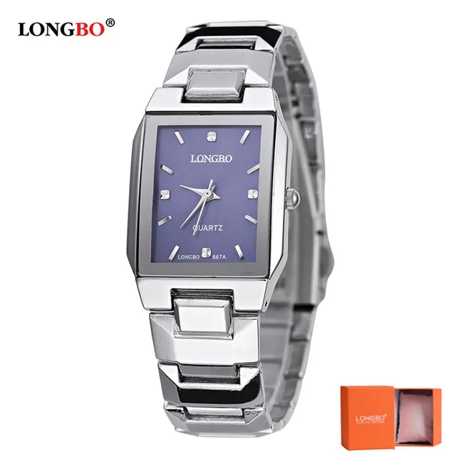 

2018 LONGBO Brand Casual Square Case Stainless Steel Band Business Couples Watch Quartz Analog Watches Women Men Wristwatch
