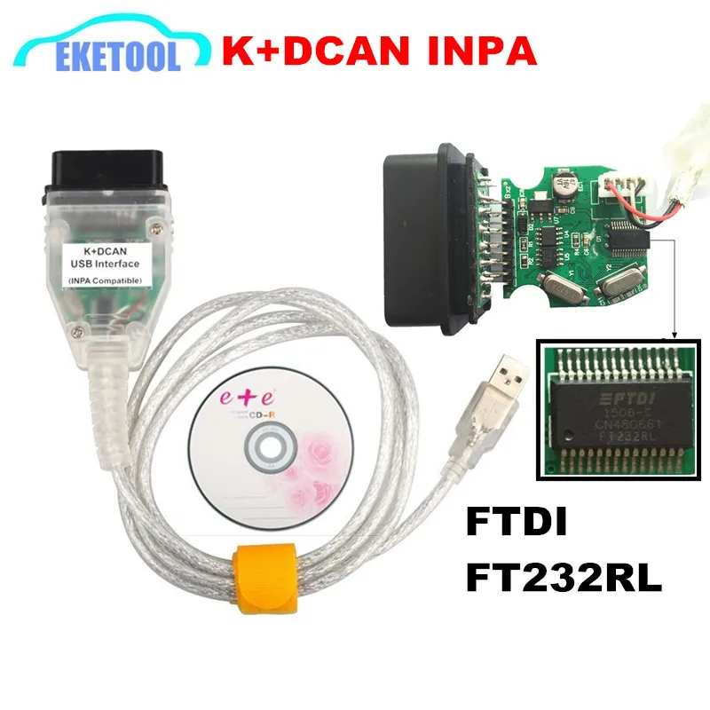 Высокое качество INPA K + может K + DCAN USB Диагностический Интерфейс для BMW INPA OBD2 кабель Ediabas INPA FT232RL профессиональный для автомобилей BMW