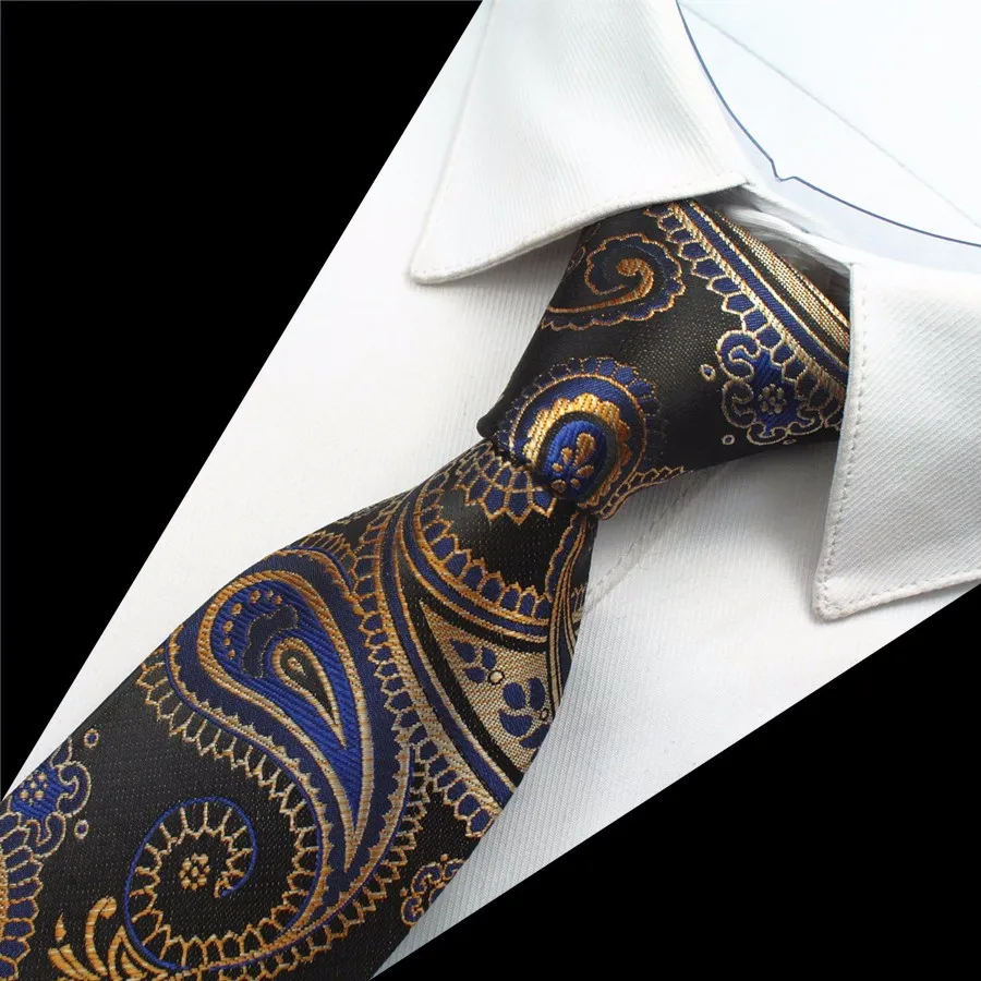 Дизайн 8 см роскошный мужской галстук набор с подарочной коробкой платок запонки и галстук Шелковый жаккардовый тканый галстук для свадьбы бизнес