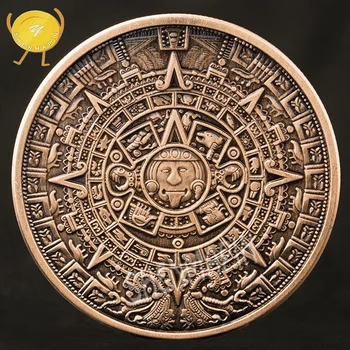 

Maya Aztec Commemorative Coin Indian Mayan Long-Count Calendar Challenge Coin Maya Civilization Purple Copper Religion Coins