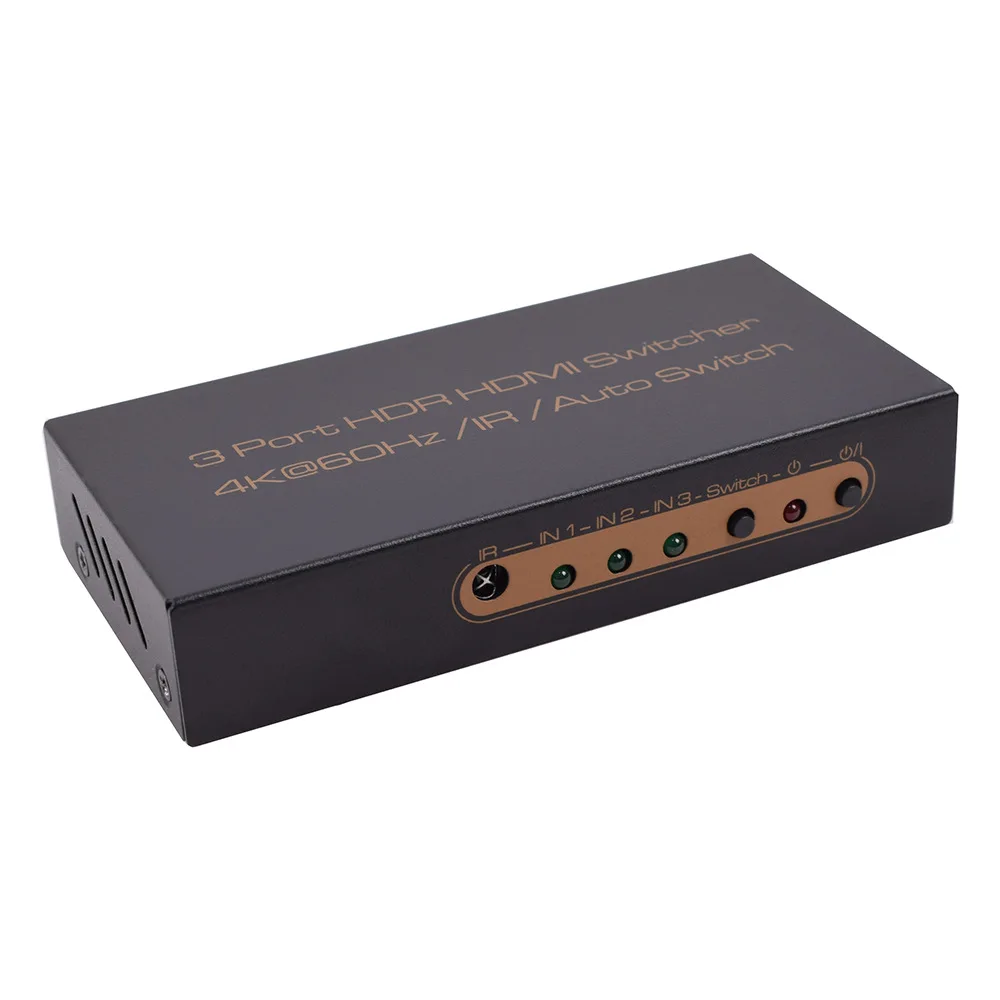 Full HD 3 порта HDR HDMI коммутатор 3 HDMI входа 1 HDMI выход Поддержка 4 K@ 60 Гц UHD сигнал с пультом дистанционного управления