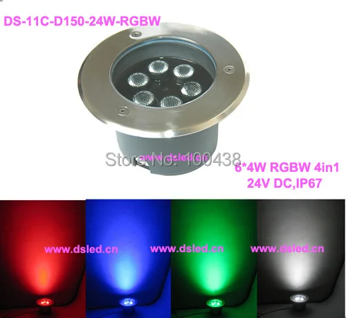 Grátis por Dhl!! Levou ao ar Emissor de Luz 2 ano de Garantia Frete 24 w Rgbw Livre Holofotes Diodo Embutida 6 4 w Rgbw 4in1 24 v Dc Ds 11c d160 24w