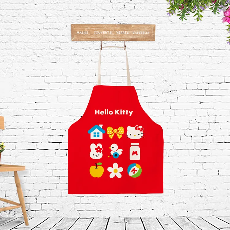 

Cute cartoon hello kitty print children's apron, Drink/food bib, cooking party, painting anti pollution apron