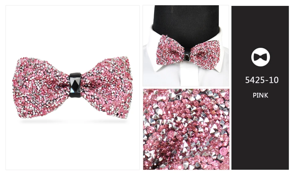 Мужской стильный галстук для мальчиков, Блестящая бабочка с кристаллами для взрослых, великолепный регулируемый галстук-бабочка для смокинга для свадебного платья класса люкс