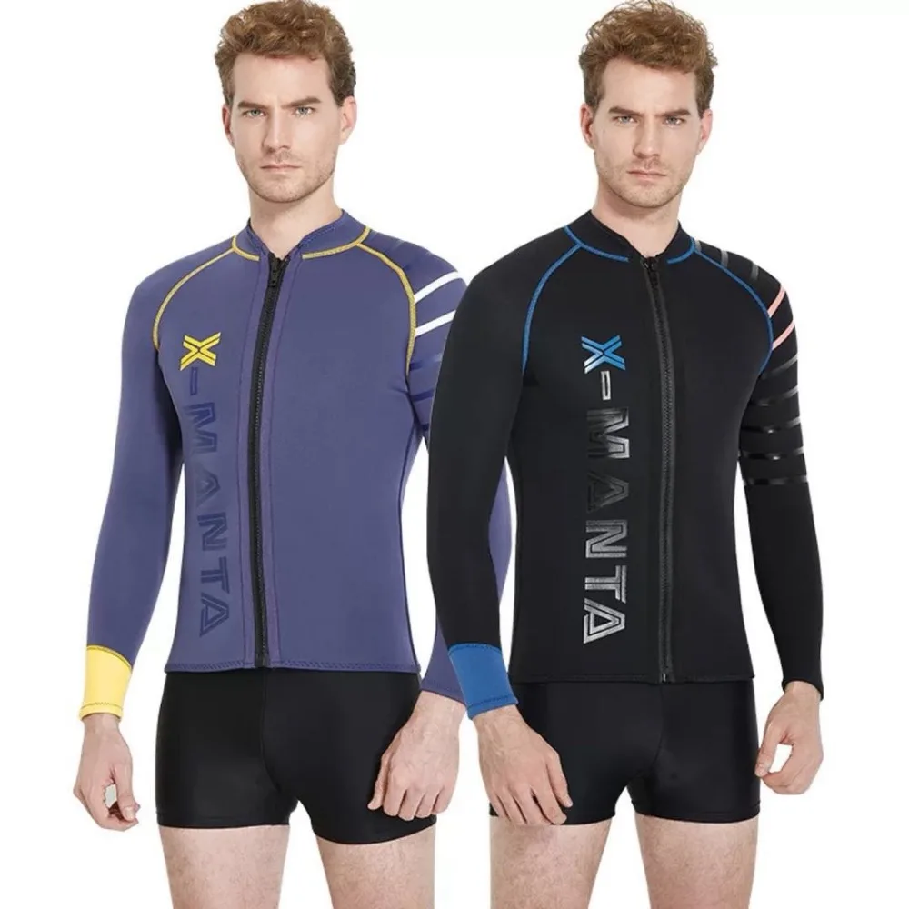 Dive & Sail 3mm Neoprene SCR Mens Wetsuits Jacket, Wet Suit Top Front Zip Black Long Sleeve Dive Surfing kayaking Sutis Dive & Sail 3mm Neoprene SCR Mens Wetsuits Jacket, Wet Suit Top Front Zip Black Long Sleeve Dive Surfing kayaking Sutis