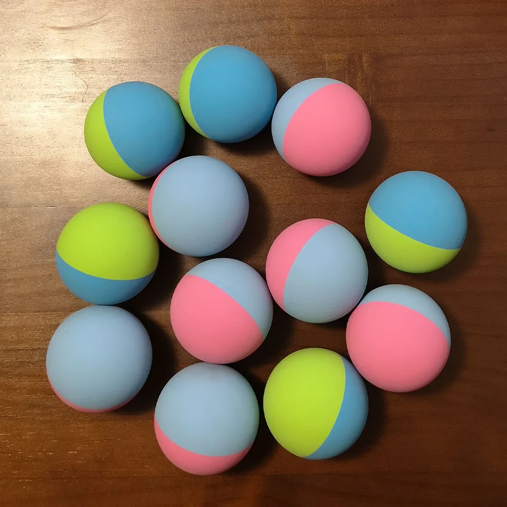 12pcs/lot Squash Ball 6cm Bicolor Low Speed Rubber Hollow Ball Training Competition High