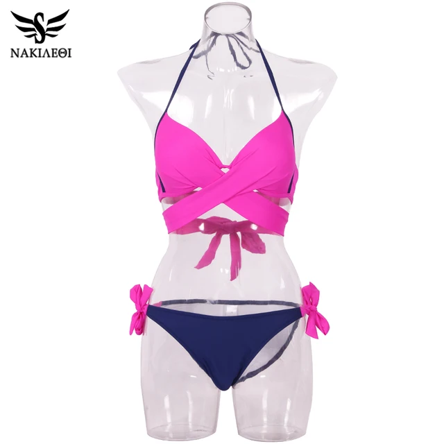 NAKIAEOI 2018 Seksowny bikini kobiety strój kąpielowy push up stroje kąpielowe Criss Cross Bandage Halter bikini Set Beach strój kąpielowy pływać nosić XXL tanie i dobre opinie Bikinis Set Nylon spandex Jednolity patchwork druk Wire Free 180073 Niska talia Pasuje do rozmiaru Weź swój normalny rozmiar NAKIAEOI 2018 Seksowny bikini kobiety strój kąpielowy push up stroje kąpielowe Criss Cross Bandage Halter bikini Set Beach strój kąpielowy pływać nosić XXL tanie i dobre opinie Bikinis Set Nylon spandex Jednolity patchwork druk Wire Free 180073 Niska talia Pasuje do rozmiaru Weź swój normalny rozmiar