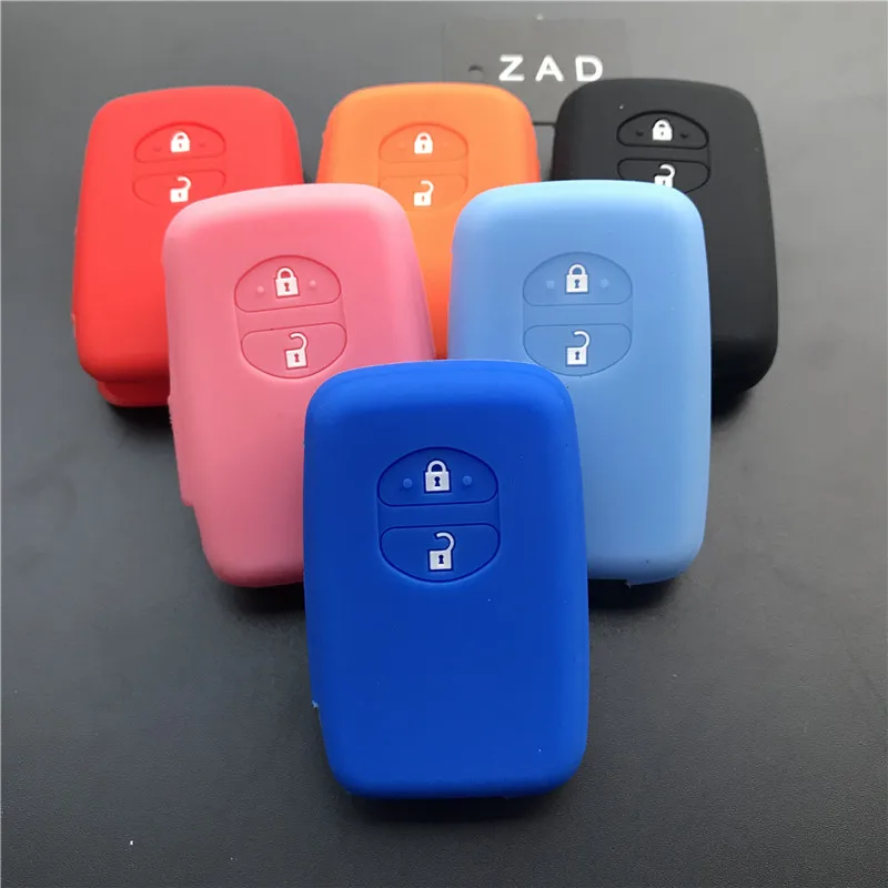 

ZAD 2 Buttons Silicone car key Case Cover set shell holder For Toyota Camry Highlander Prado Remote Smart Key protector