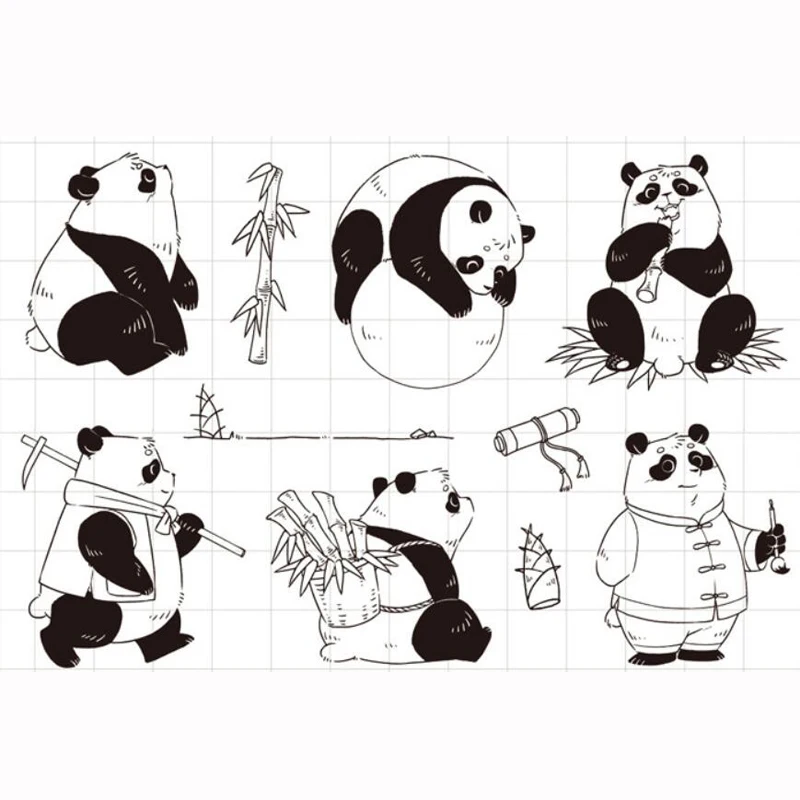 

ZFPARTY Panda Transparent Clear Silicone Stamp/Seal for DIY scrapbooking/photo album Decorative card making