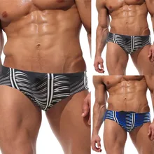 Мужские плавательные трусы с креативным рисунком, модные мужские дышащие трусы, штаны для пляжа, с принтом, для бега, для плавания, нижнее белье, черный/синий# s