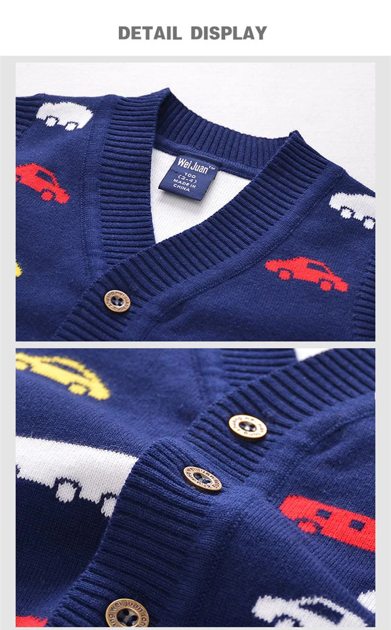Cotton V-Neck Baby Vest Knitted Pattern Boys Sweater Autumn Toddler Boys Vest Cotton Comfortable Kids Sweater Coat Boys Clothing (1)