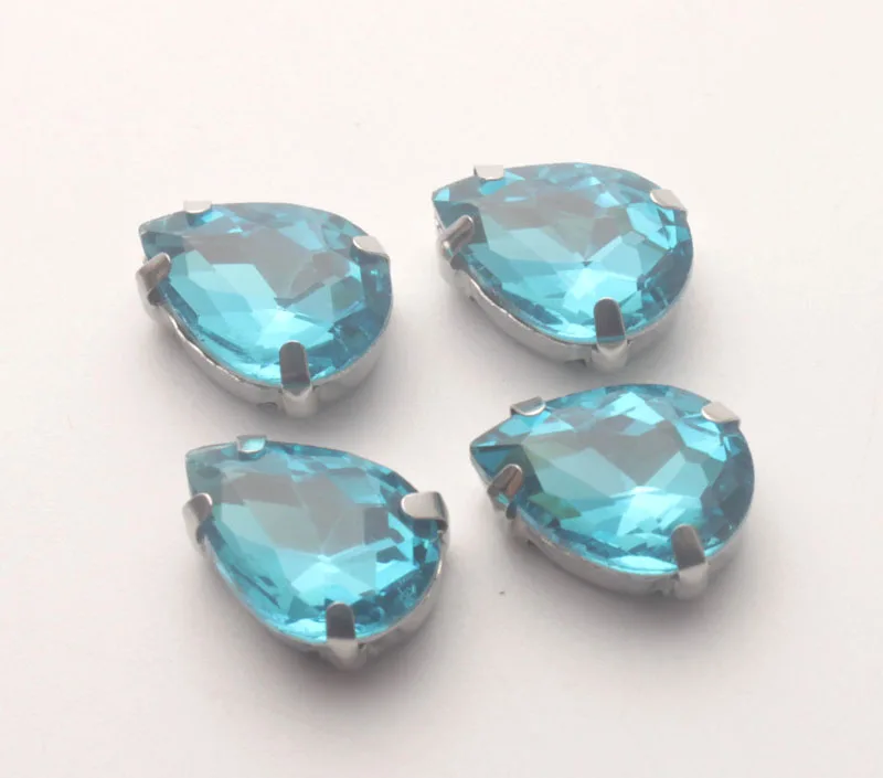 

FREE SHIPPING 40PCS Quality Glass Rhinestone Teardrop W/ Setting Crystal Stone