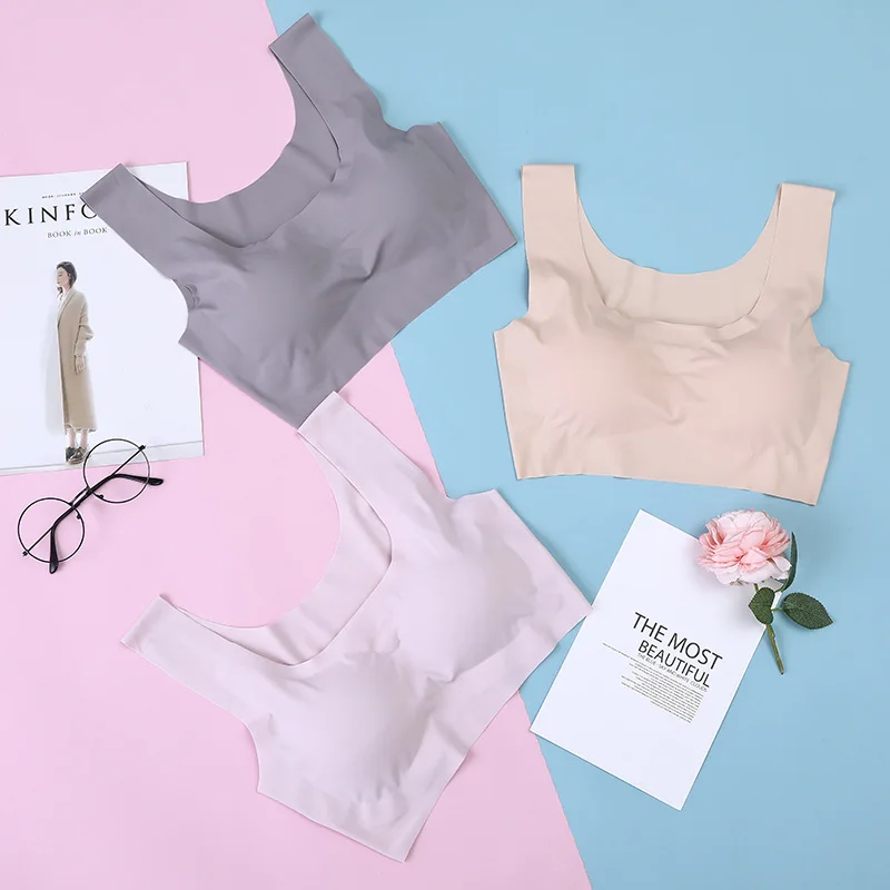 

Women Lingerie Seamless Bra Explosion Japanese Underwear Comfortable Sleep Sports Solid Color Girl Bralette