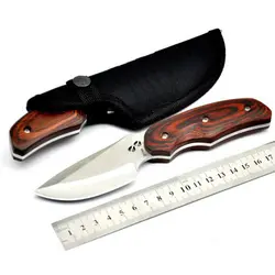 На открытом воздухе фиксированным Ножи Сталь лезвие деревянной ручкой тактический карман выживания Ножи для шашлыков Хантинг Рыбалка EDC