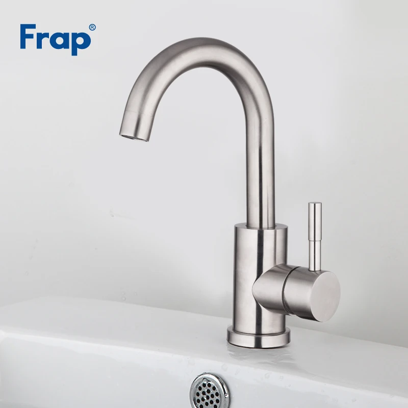 Buy  Frap New 1 set Bathroom Basin Mixer 304 Stainless Steel Body Basin Faucets Cold & Hot Water Basin M