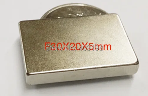 

Free shipping 5pcs Block 30x20x5mm N38Super Strong Rare Earth Block Neodymium Magnet