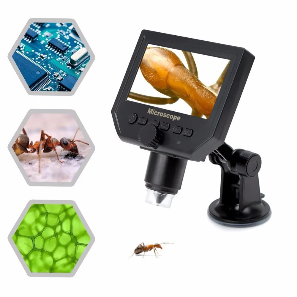1-600x 3.6MP USB цифровой электронный микроскоп Портативный 8 LED VGA микроскоп с 4," HD OLED экран для ремонта материнской платы pcb