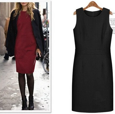 

XS-4XL Plus Size Normal Quality Autumn Winter Women'S European Style Vest Sleeveless Woolen Sundress