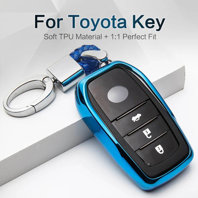 TPU чехол автомобиль ключ для Toyota Rav4 Auris Avensis Chr Camry Aygo Prius Vitz Прадо короны Aqua Avalon Fortuner