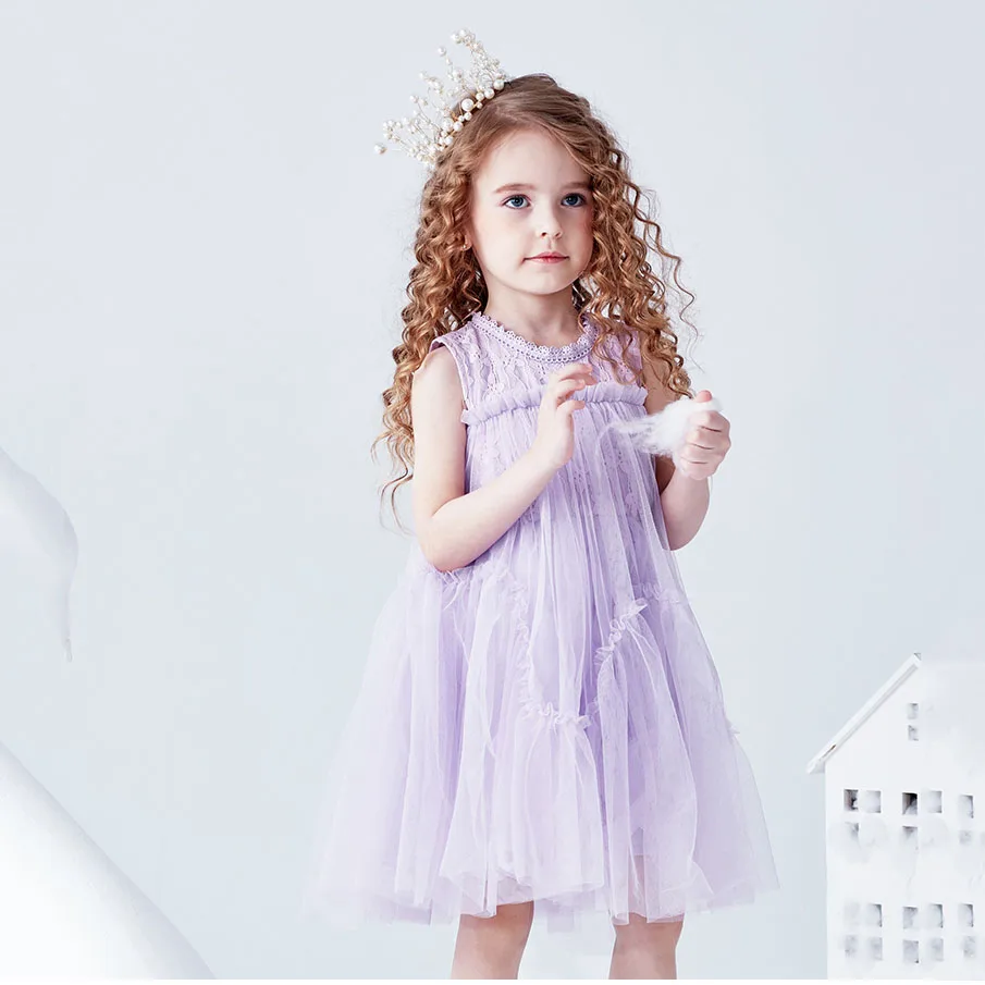 

Brand Girls dress 2019 summer new children's clothing summer female big children super foreign dress little girl princess dress